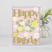 Happy 19th Birthday – Meisjes Kaart met bloemen (Staand voorkant)