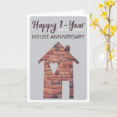 Happy 1 jaar huis Jubileum Kaart (Gele Bloem)