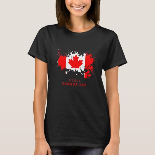 Happy 1 Juli Canada Dag T-shirt (Voorkant)