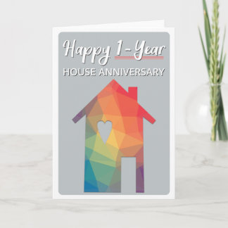 Happy 1 Year Houseailing House Jubileum Card Kaart