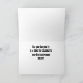 HAPPY "1e JUBILEUM** en GENIET!!! Kaart (Binnen)