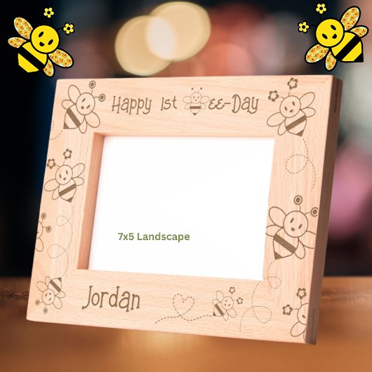 Happy 1st Bee-Day Gepersonaliseerd Gegraveerde Lijstjes