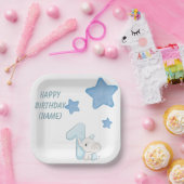 Happy 1st Birthday (aanpasbare tekst en naam) Papieren Bordje (Feest)