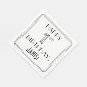 HAPPY 1ST BIRTHDAY; Art Deco Style; aangepaste naa Servet (Hoek)