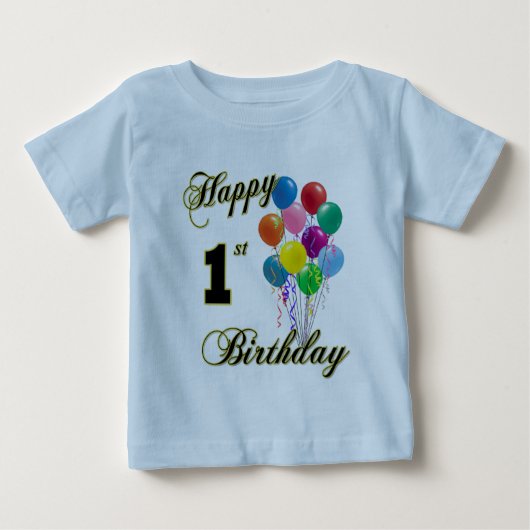 Happy 1st Birthday Baby en Shirten (Voorkant)