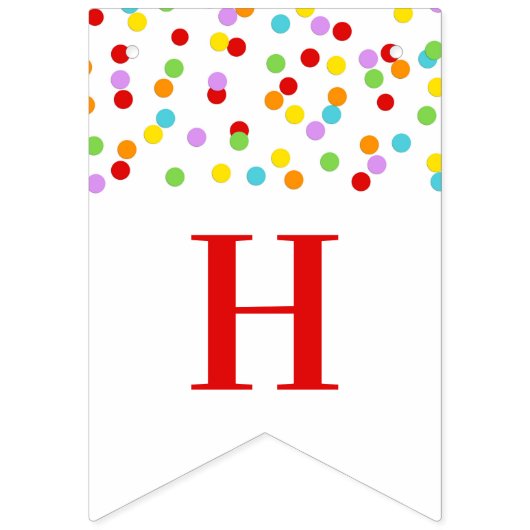 Happy 1st Birthday Banner Rainbow Confetti (Eerste vlag)