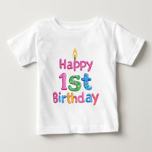 Happy 1st Birthday – Celebration Text Design (Voorkant)