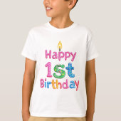 Happy 1st Birthday – Celebration Text Design T-shirt (Voorkant)