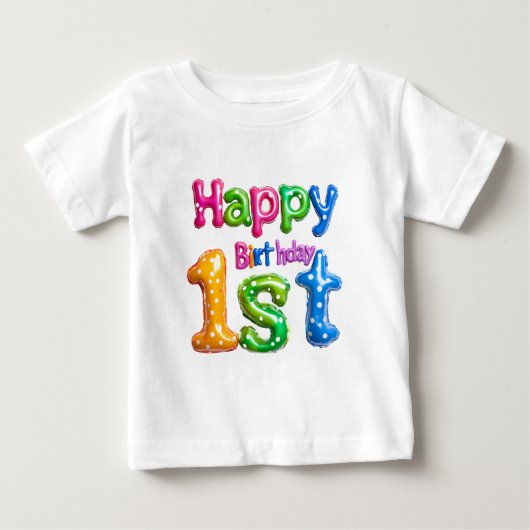 Happy 1st Birthday – Colorful Balloon Design (Voorkant)