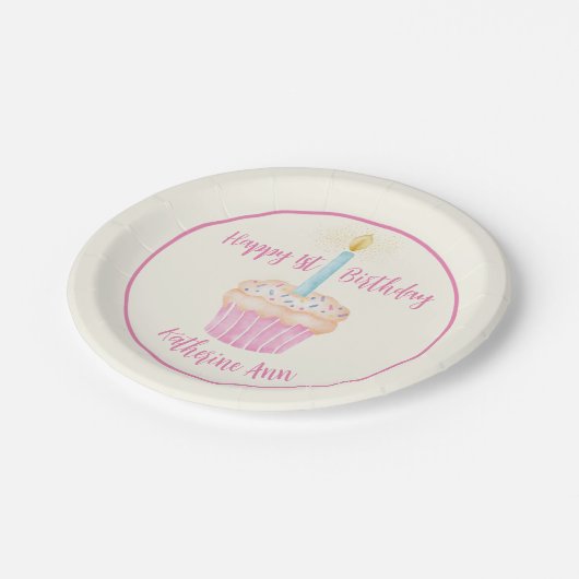 Happy 1st Birthday Cupcake Paper Bord (Gekanteld)