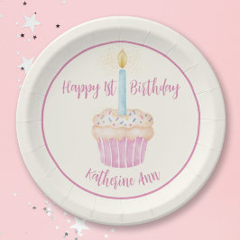 Happy 1st Birthday Cupcake Paper Bord