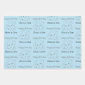 Happy 1st Birthday Custom Baby Face Portrait Inpakpapier Vel (Voorkant 3)