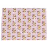 Happy 1st Birthday Gift Wrap, Custom Puppy  Groot Cadeauzakje (Achterkant)
