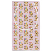 Happy 1st Birthday Gift Wrap, Custom Puppy  Klein Cadeauzakje (Achterkant)