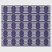 Happy 1st Birthday Gold Glitter en Navy Blue Cadeaupapier (Vlak)