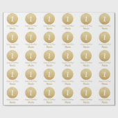 Happy 1st Birthday Gold Glitter en White Cadeaupapier (Vlak)