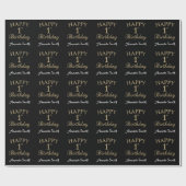 Happy 1st Birthday Gold Glitter Wrapping Paper Cadeaupapier (Vlak)
