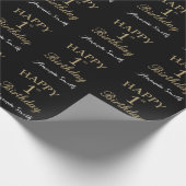 Happy 1st Birthday Gold Glitter Wrapping Paper Cadeaupapier (Hoek)