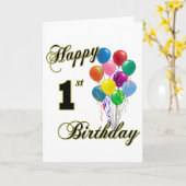 Happy 1st Birthday Kaart (Gele Bloem)