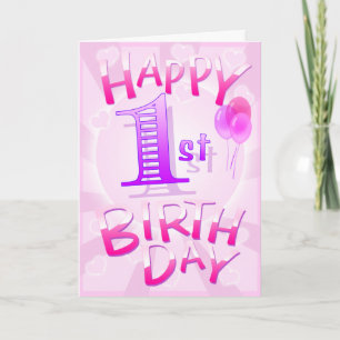 Happy 1st Birthday Kaart