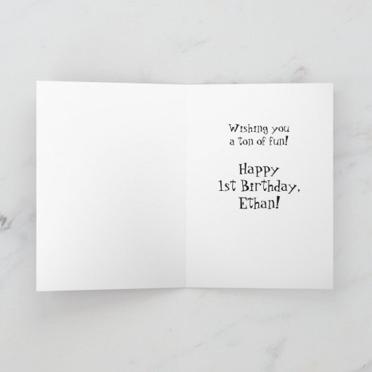 Happy 1st Birthday Kaart (Binnen)