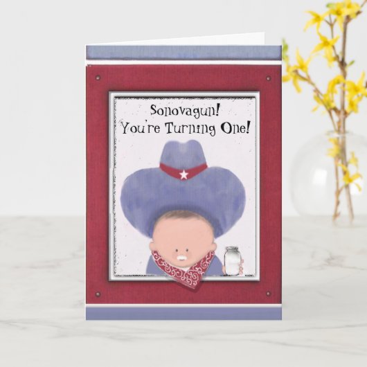 Happy 1st Birthday Kaart (Gele Bloem)