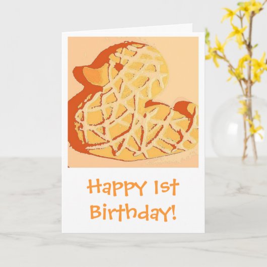 Happy 1st Birthday Kaart (Gele Bloem)