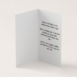 Happy 1st Birthday - Kaart voor kinderen