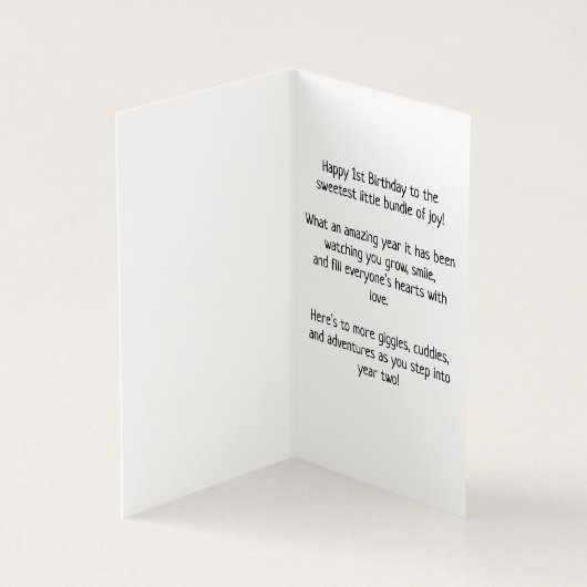 Happy 1st Birthday - Kaart voor kinderen (Binnen)