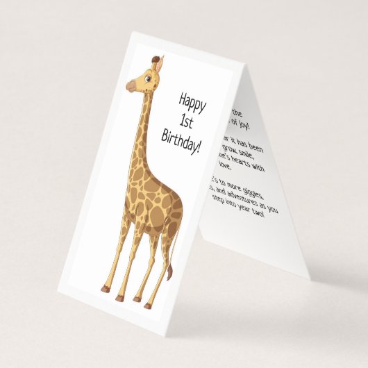 Happy 1st Birthday - Kaart voor kinderen (Voorkant)