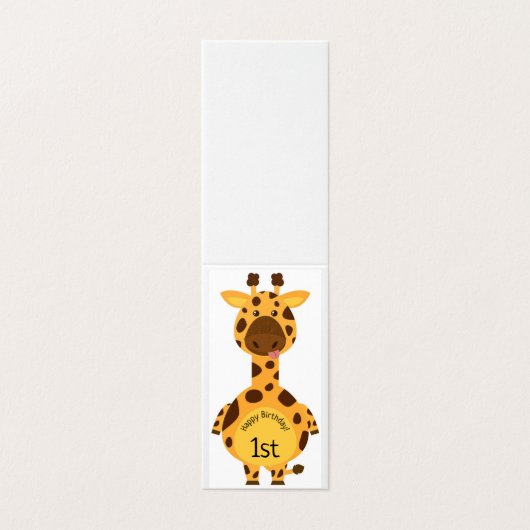 Happy 1st Birthday - Kaart voor kinderen (Buitenkant ongevouwen)