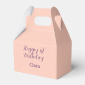 Happy 1st birthday orange purple boho retro name  bedankdoosjes (Achterkant)