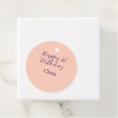 Happy 1st birthday orange purple boho retro name  bedankjes labels (In situ)