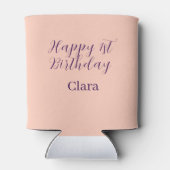 Happy 1st birthday orange purple boho retro name  blikjeskoeler (Achterkant)