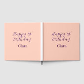 Happy 1st birthday orange purple boho retro name  gastenboek (Volledig)