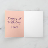 Happy 1st birthday orange purple boho retro name  kaart (Binnen)