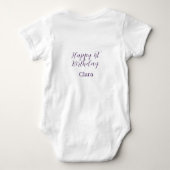 Happy 1st birthday orange purple boho retro name  romper (Achterkant)