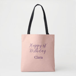 Happy 1st birthday orange purple boho retro name  tote bag