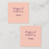 Happy 1st birthday orange purple boho retro name  vierkante visitekaartje (Voorkant / Achterkant)