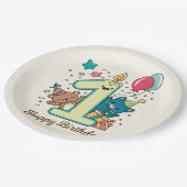 Happy 1st Birthday Papieren Bordje (Gekanteld)