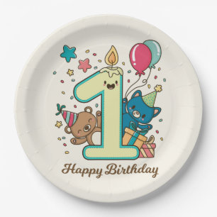 Happy 1st Birthday Papieren Bordje