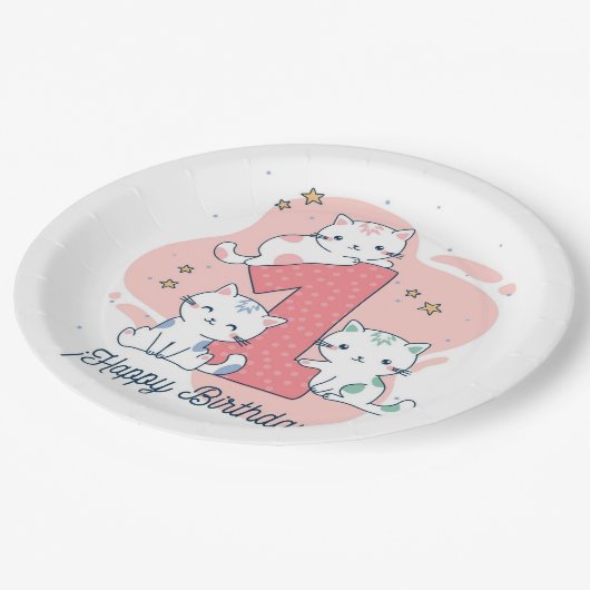 Happy 1st Birthday Papieren Bordje (Gekanteld)