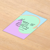 Happy 1st birthday pink green blue acrylic pour  acryl uitnodigingen (Laagn)