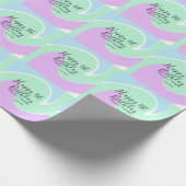 Happy 1st birthday pink green blue acrylic pour  cadeaupapier (Hoek)