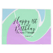 Happy 1st birthday pink green blue acrylic pour  groot cadeauzakje (Achterkant)