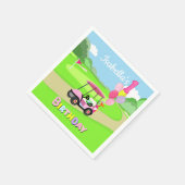 Happy 1st Birthday Polka Dot Pink Girly Golf  Servet (Hoek)