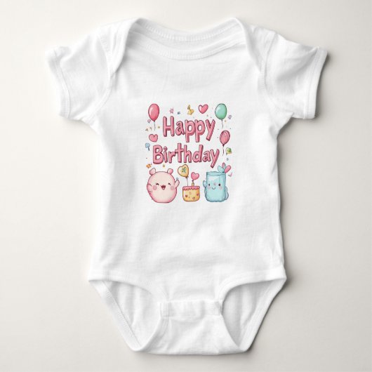 Happy 1st Birthday – Schattige Happy Birthday Desi Romper (Voorkant)