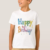 Happy 1st Birthday – Schattige tekstontwerp voor k T-shirt (Voorkant)