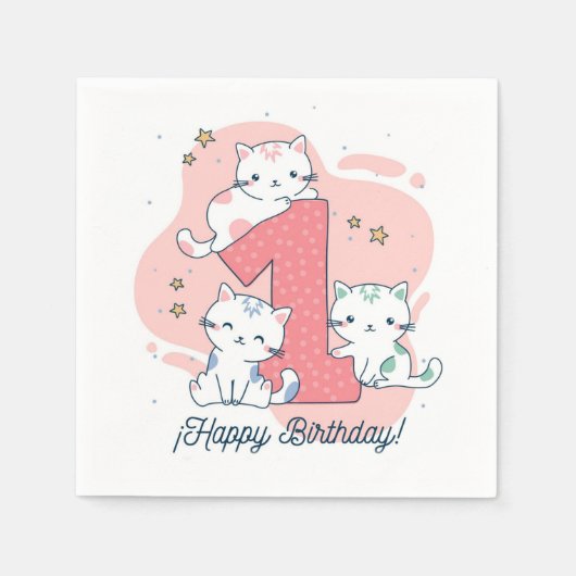 Happy 1st Birthday Servet (Voorkant)