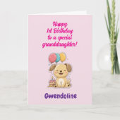 Happy 1st Birthday Special Granddaughter, Custom Kaart (Voorkant)